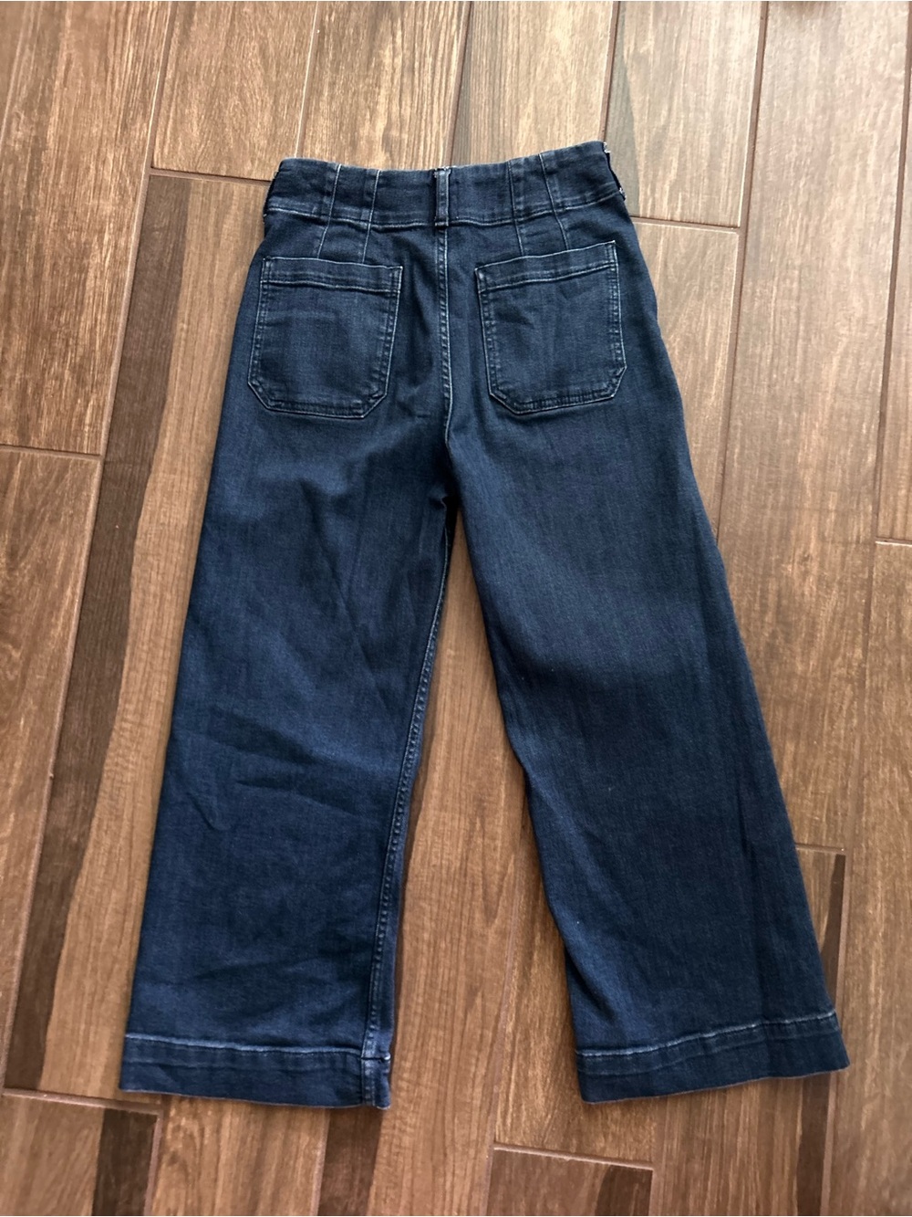 Anthropologie Maeve The Colette Cropped Wide-leg Jeans in Dark Wash Sz 27 - Picture 5 of 6